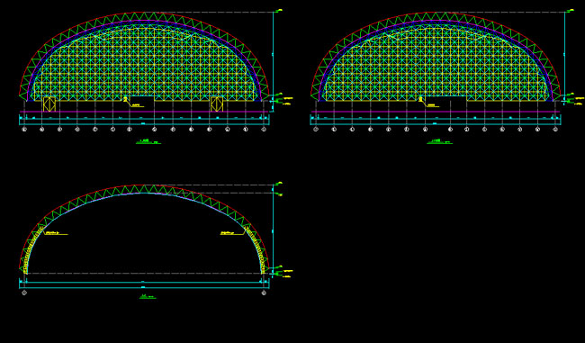 个旧跨度110米，拱高35_7米煤棚网架